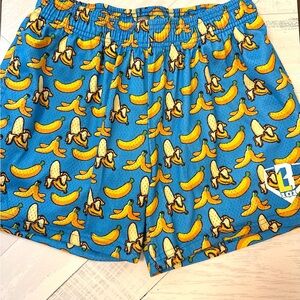 Men’s Small Blue Baseball Lifestyle Banana Print Shorts
